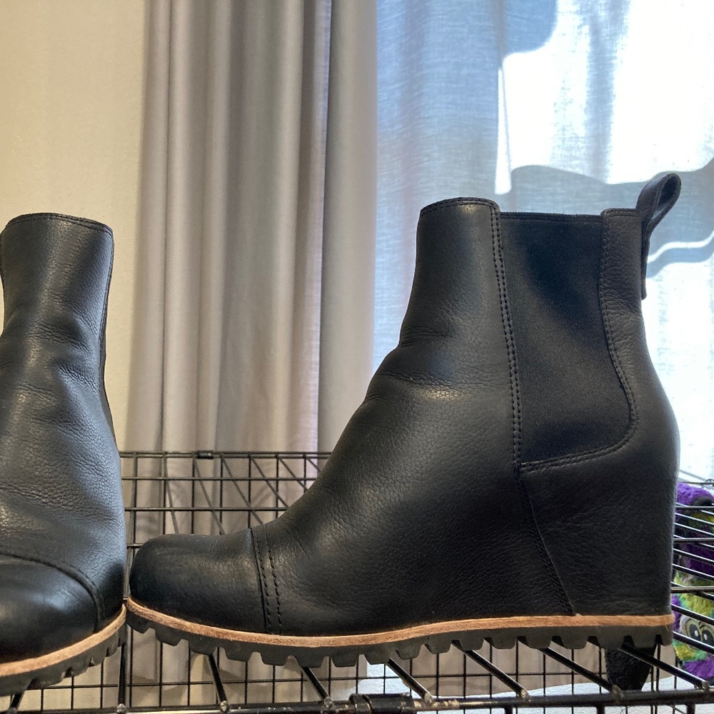 Black UGG wedge booties